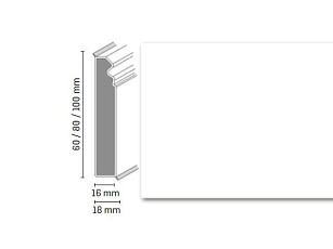 Плинтус Плинтус Dollken Cubu Flex life Hamburg Style 80 RAL 9003 (100 mm) фото 1 | FLOORDEALER